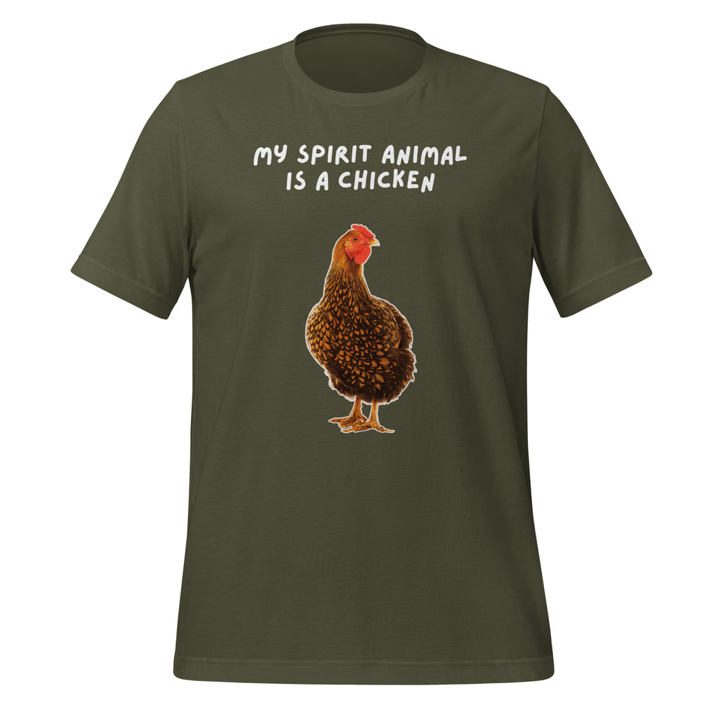 My Spirit Animal Is A Chicken | Spirit Animals | Unisex Tee unisex-staple-t-shirt-military-green-front-67defe83b78b2 T-Shirt