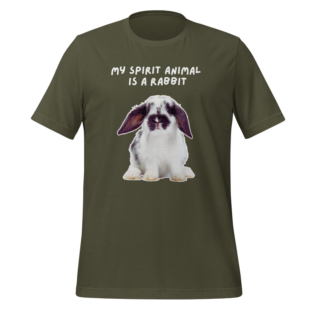 My Spirit Animal Is A Rabbit | Spirit Animals | Unisex Tee unisex-staple-t-shirt-military-green-front-67dfa87d975a5 T-Shirt