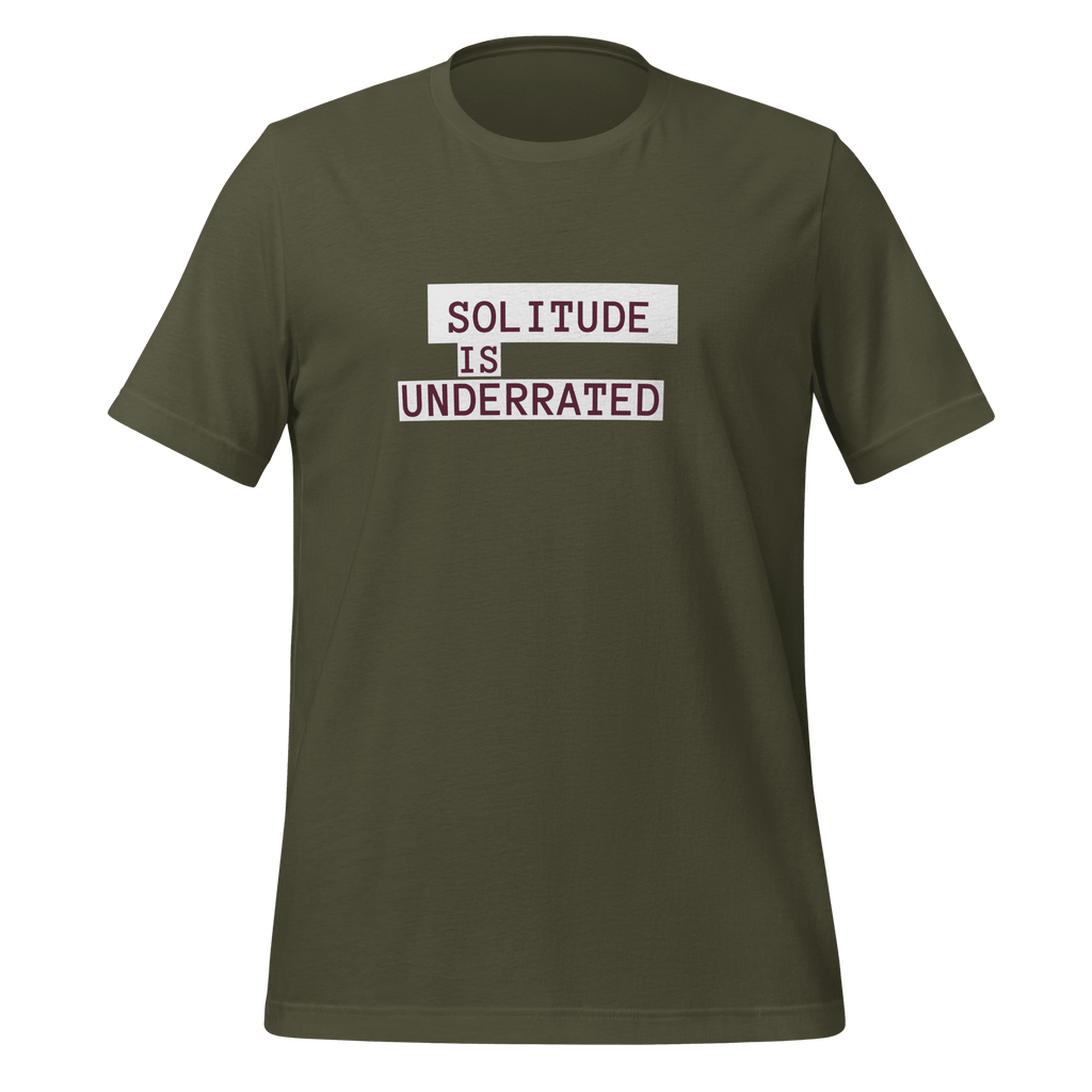 Solitude Is Underrated | Unapologetic Neurodivergent Tee unisex-staple-t-shirt-military-green-front-67e04d3b0e082 T-Shirt