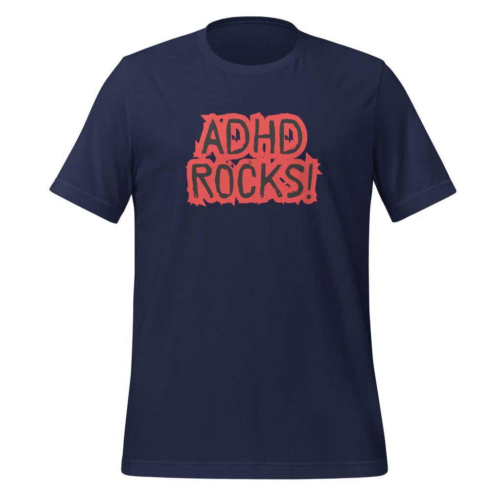 ADHD Rocks | T-Shirt | The Neurospicy Store unisex-staple-t-shirt-navy-front-67c9c73fd869e