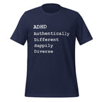ADHD Authentically Different Happily Diverse | Unisex T-Shirt unisex-staple-t-shirt-navy-front-67cd75e327c1e T-Shirt
