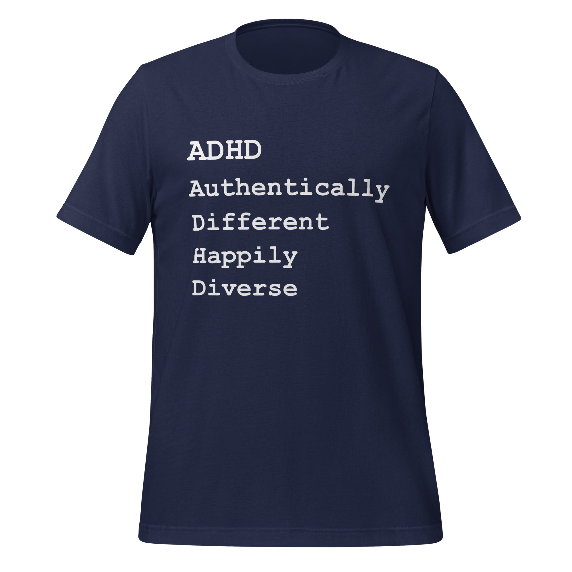 ADHD Authentically Different Happily Diverse | T-Shirt | The Neurospicy Store Navy