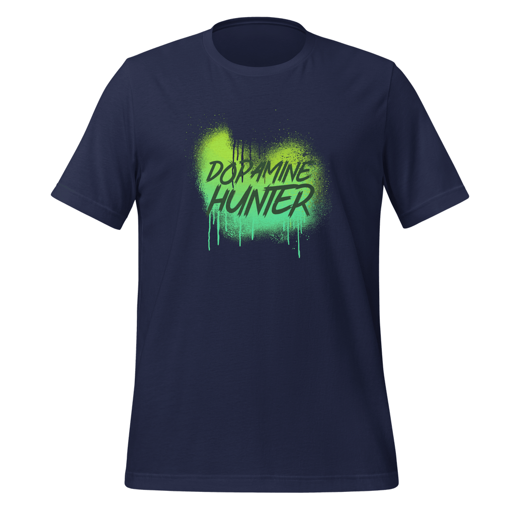 Dopamine Hunter | For Wonderfully Wired Minds | Tee unisex-staple-t-shirt-navy-front-67e0549da2f11 T-Shirt