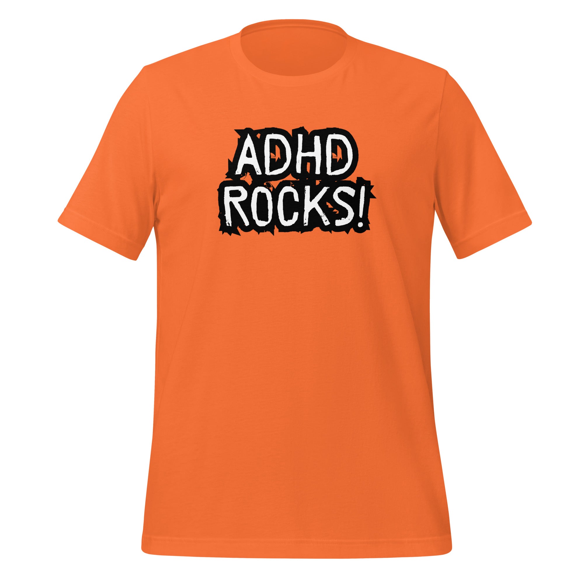 ADHD Rocks | T-Shirt | The Neurospicy Store Orange
