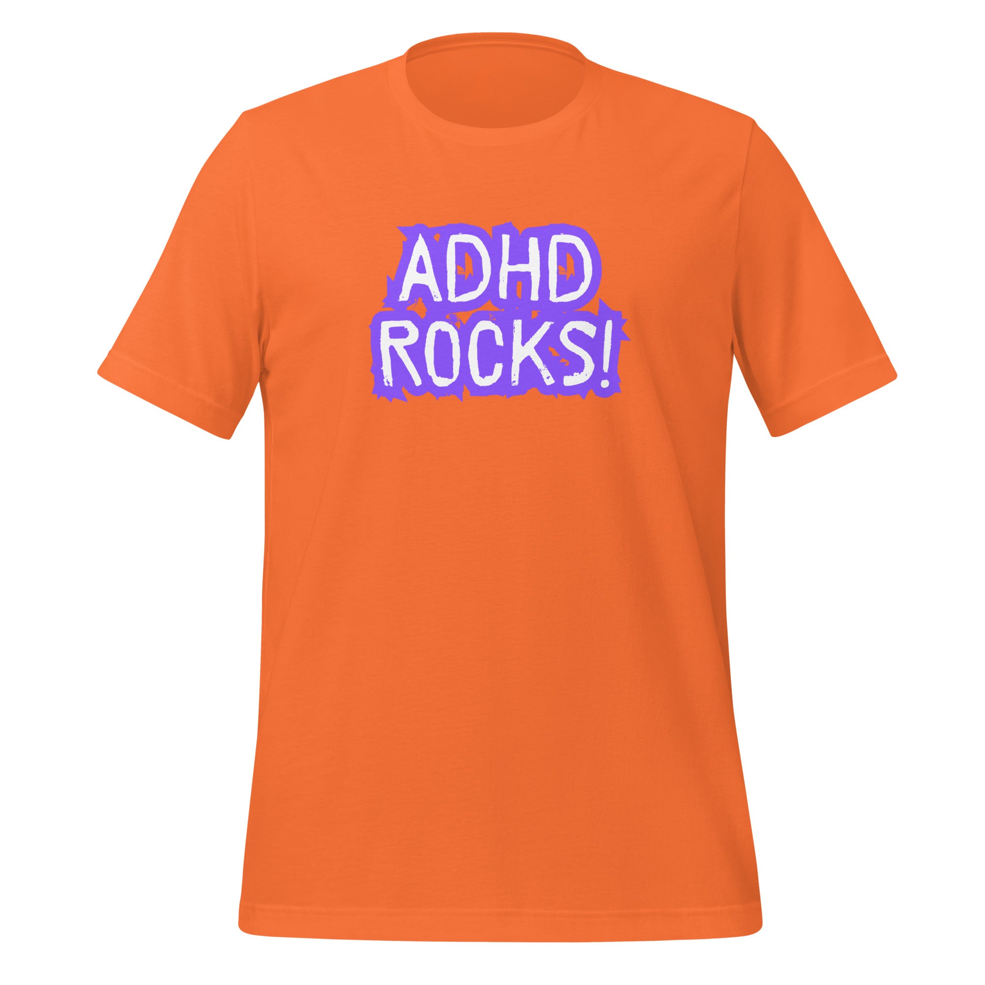 ADHD Rocks | T-Shirt | The Neurospicy Store Orange