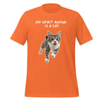 My Spirit Animal Is A Cat | Unisex T-Shirt | Spirit Animals for Every Mind unisex-staple-t-shirt-orange-front-67df0435689b7