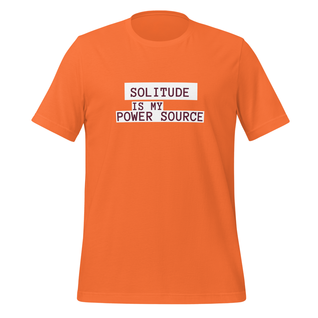 Solitude Is My Power Source | Neurodivergent T-Shirt | Unapologetically Atypical unisex-staple-t-shirt-orange-front-67e04b573aadc
