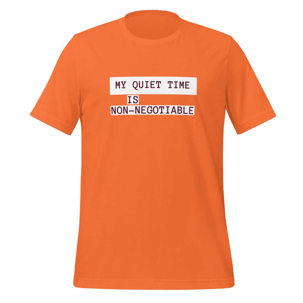 My Quiet Time Is Non-Negotiable | Introvert T-Shirt unisex-staple-t-shirt-orange-front-67e04f4e67324 T-Shirt