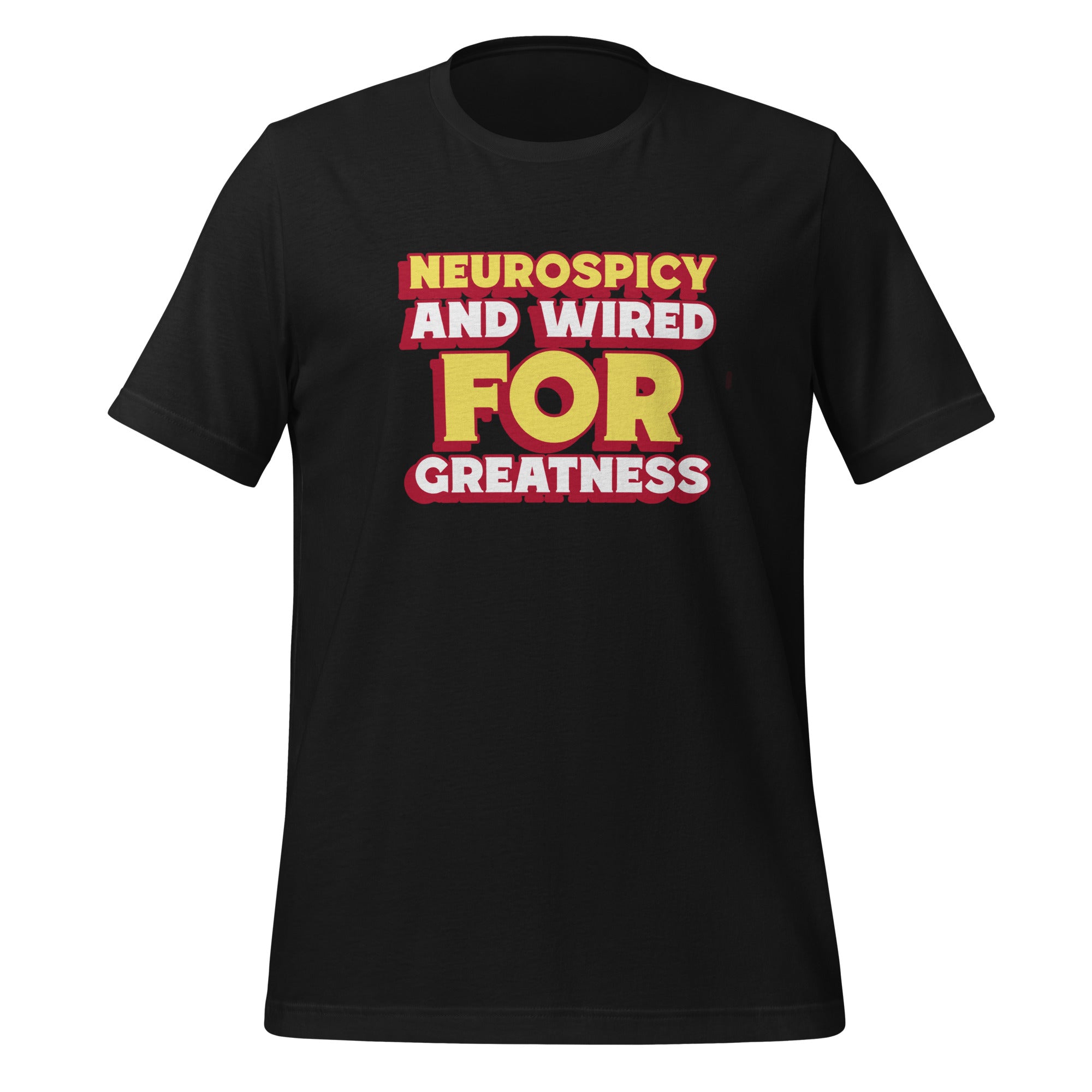 Neurospicy and Wired For Greatness | T-Shirt | The Neurospicy Store Vintage Black