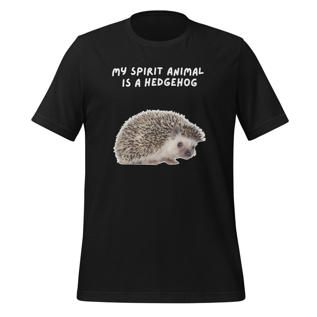 My Spirit Animal Is A Hedgehog | Unisex T-Shirt | Spirit Animals for Spiky Minds unisex-staple-t-shirt-vintage-black-front-67defd157ea1f
