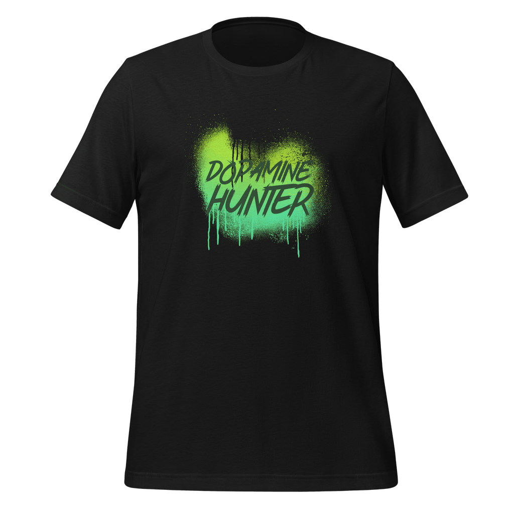 Dopamine Hunter | For Wonderfully Wired Minds | Tee unisex-staple-t-shirt-vintage-black-front-67e0549d9f608 T-Shirt