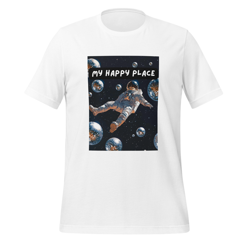 My Happy Place | Space T-Shirt | Introvert & Neurodivergent Gift unisex-staple-t-shirt-white-front-67e157bc3e7a1