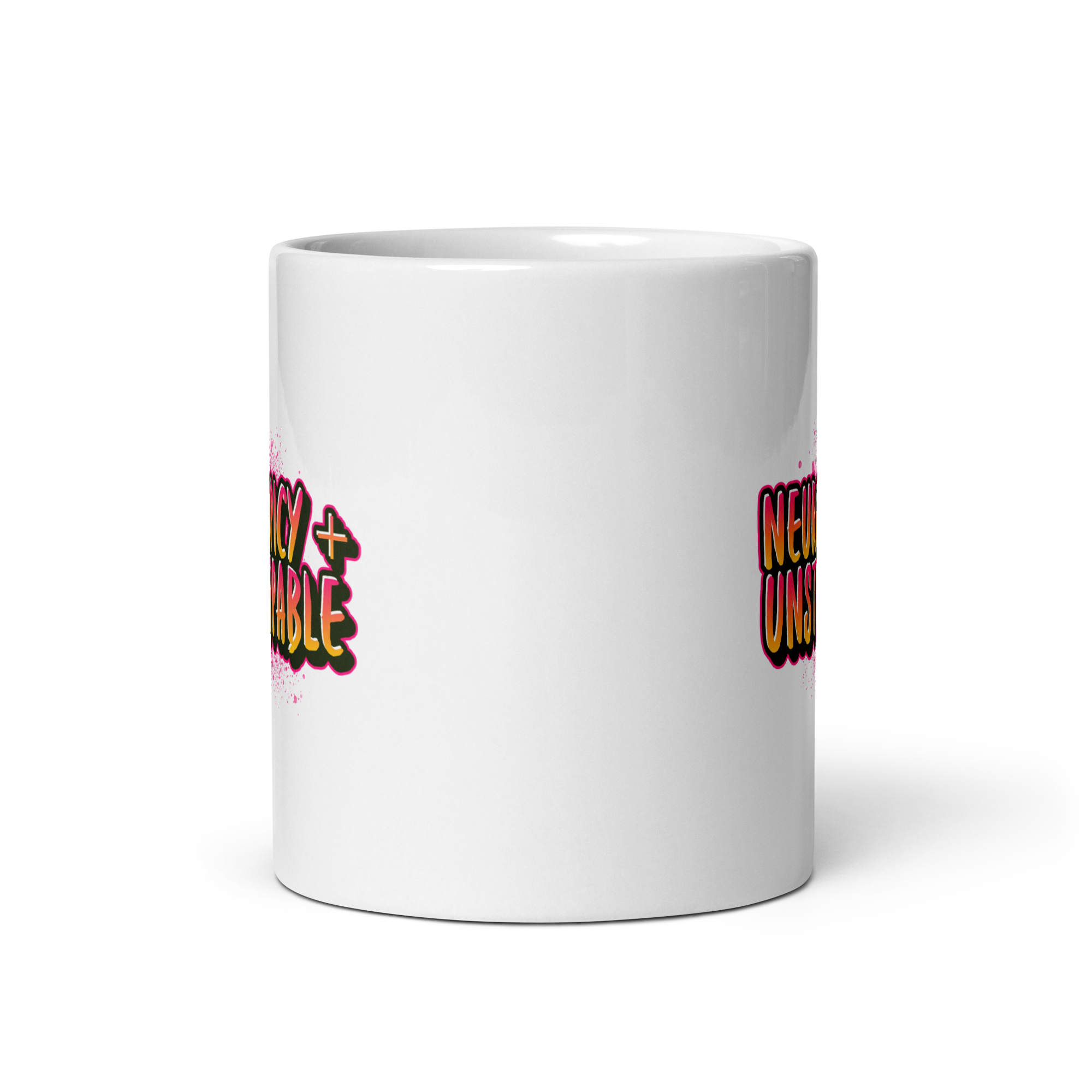 Neurospicy + Unstoppable | White Glossy Mug | The Neurospicy Store