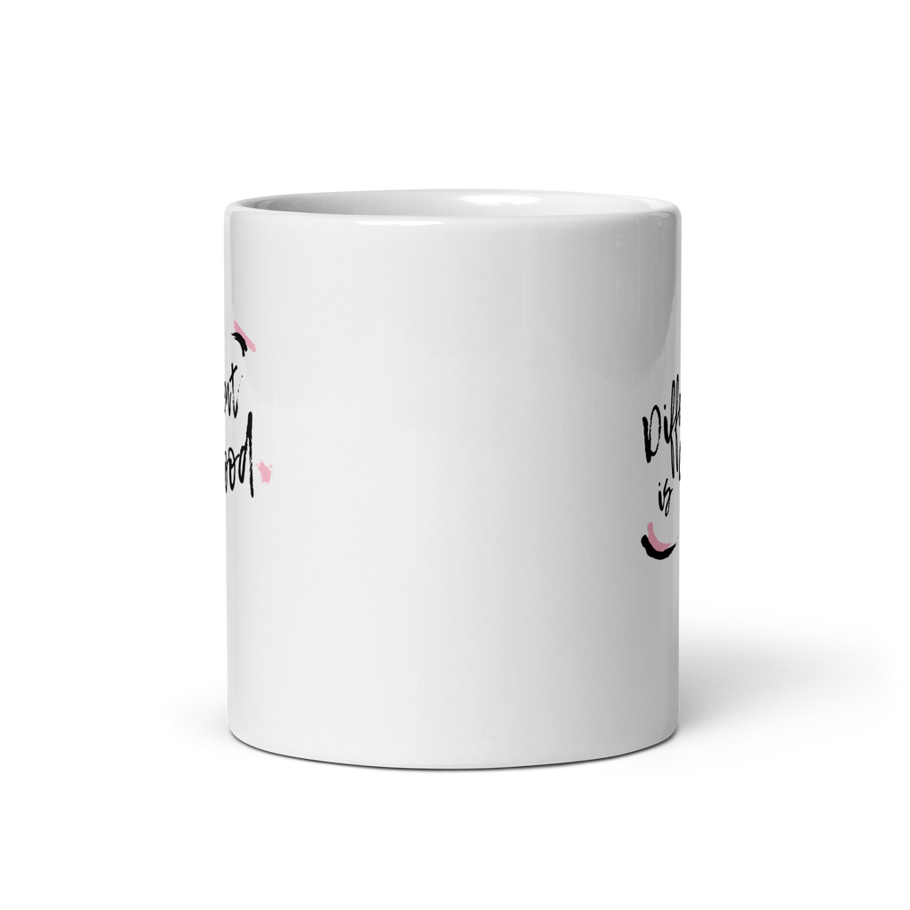 Different Is Good | White Glossy Mug | The Neurospicy Store