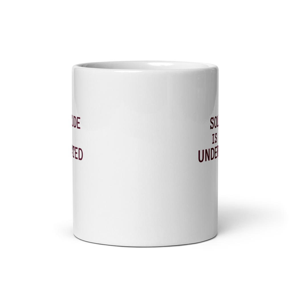 Solitude Is Underrated | IWhite Glossy Mug | Gifts for Introverts white-glossy-mug-white-11-oz-front-view-67dd6cfa55602 Kitchen & Dining > Drinkware > Mugs