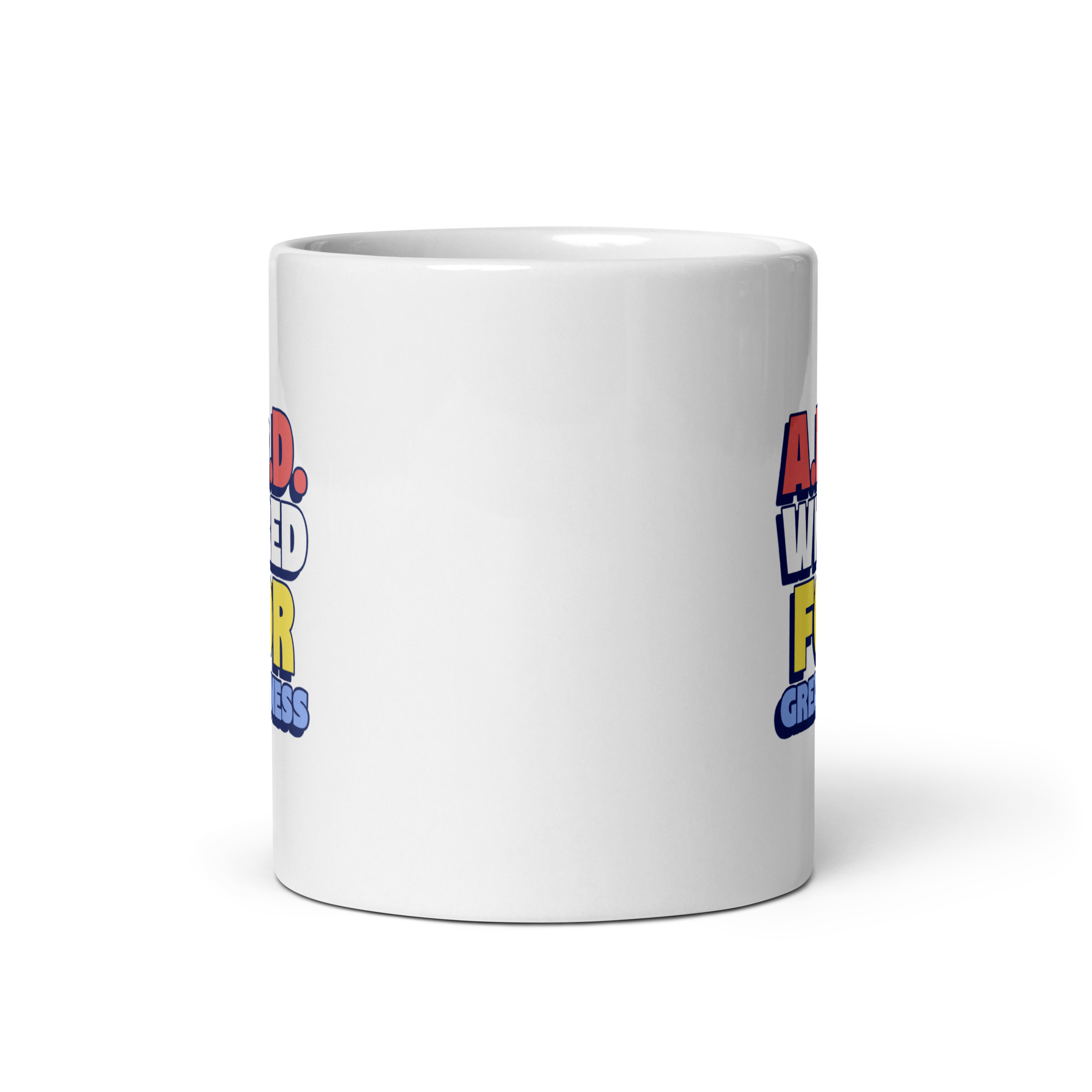 A.D.D. Wired For Greatness | White Glossy Mug | The Neurospicy Store