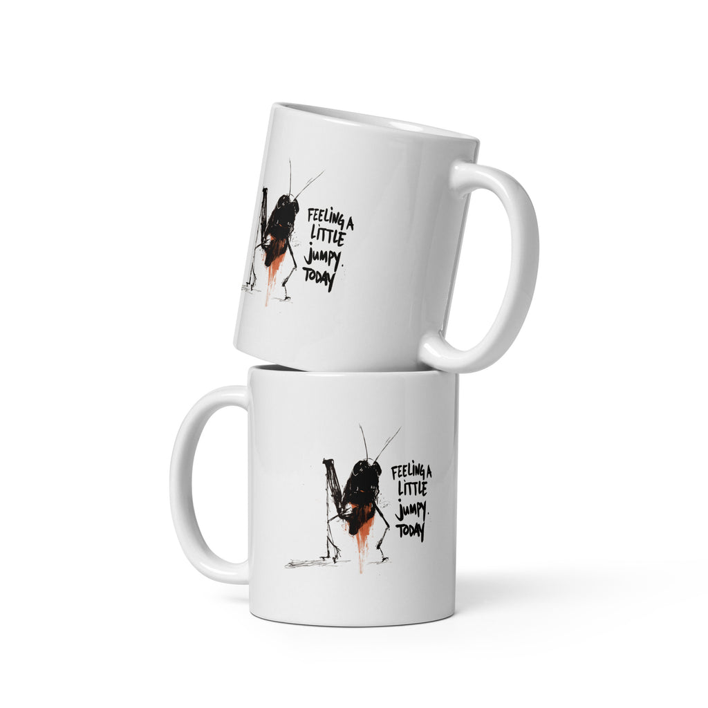 Feeling Jumpy white glossy mug