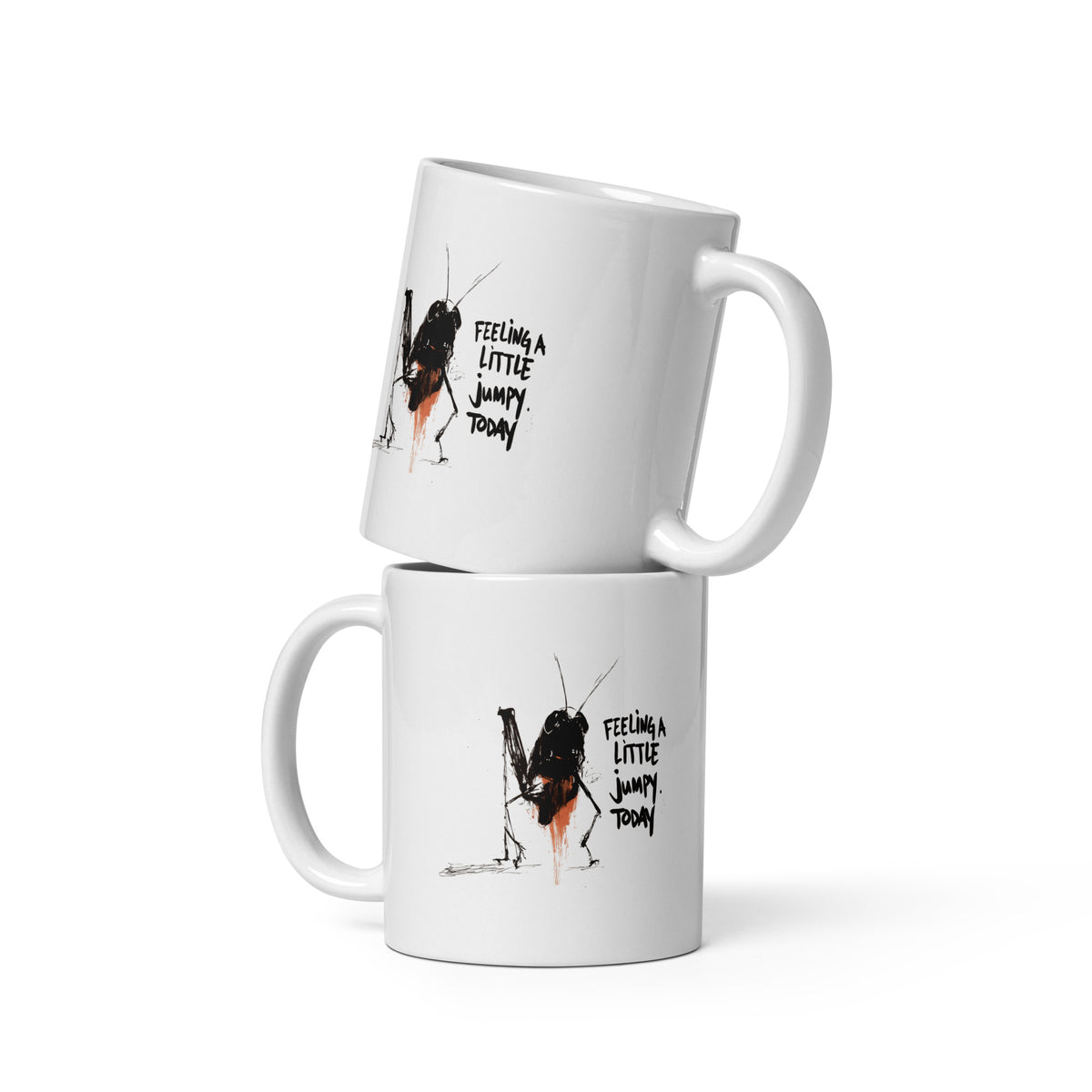 Feeling Jumpy white glossy mug