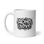 ADHD LOVE | White Glossy Mug | The Neurospicy Store