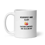 Neurospicy Mind Alert Caution! Contents Are Sizzling Hot | White Glossy Mug | The Neurospicy Store