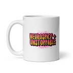 Neurospicy and Unstoppable | White Mug | Neurodivergent Gift white-glossy-mug-white-11-oz-handle-on-left-67d865e899cd2 Kitchen & Dining > Drinkware > Mugs