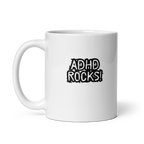 ADHD Rocks! | White Glossy Mug | The Neurospicy Store