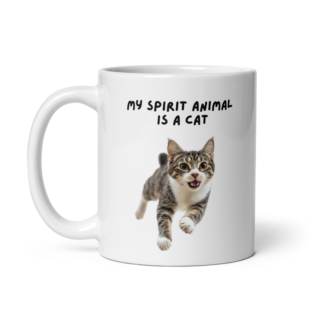 My Spirit Animal Is A Cat | White Glossy Mug | The Neurospicy Store