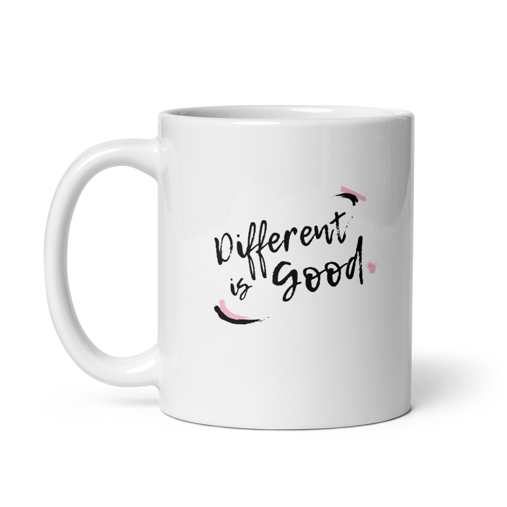 Different Is Good | White Glossy Mug | The Neurospicy Store