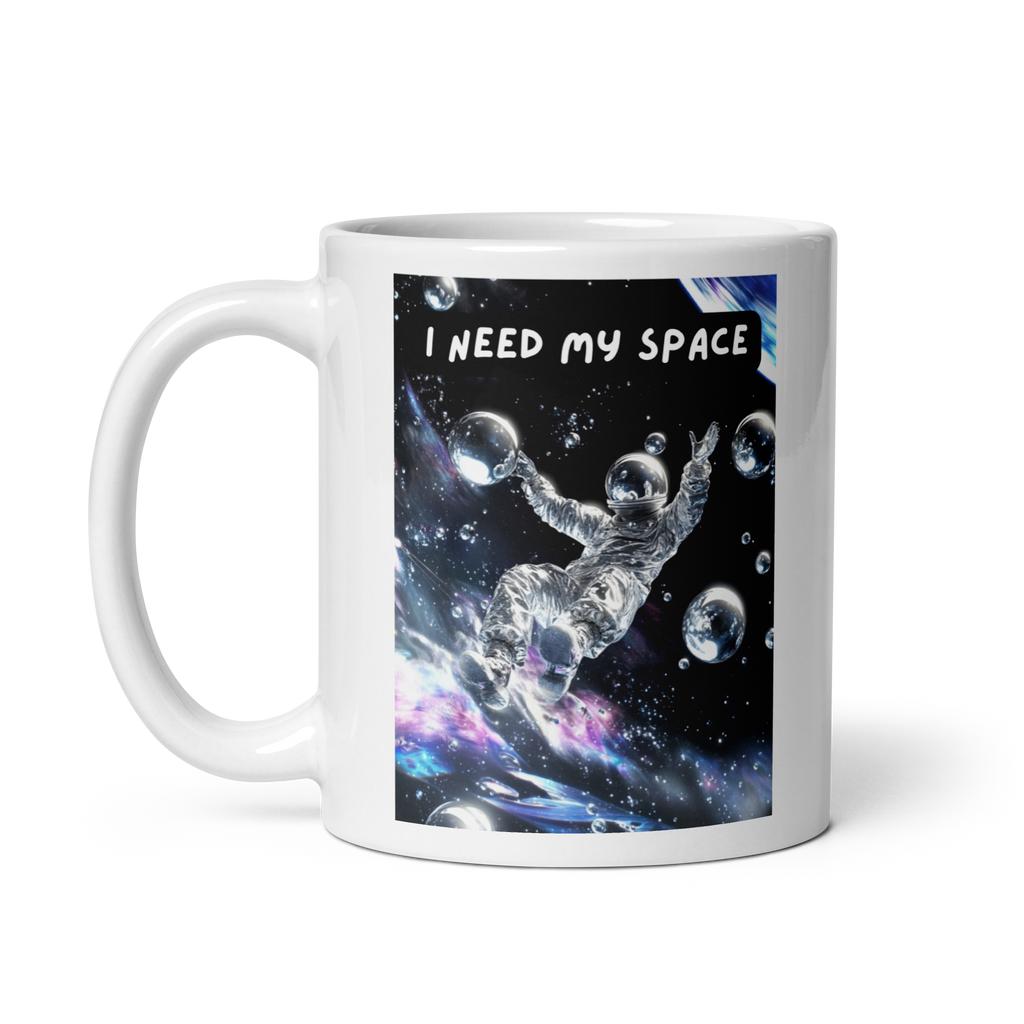 I Need My Space | White Glossy Mug | For Sensory Overload white-glossy-mug-white-11-oz-handle-on-left-67dd55dc1436a Kitchen & Dining > Drinkware > Mugs