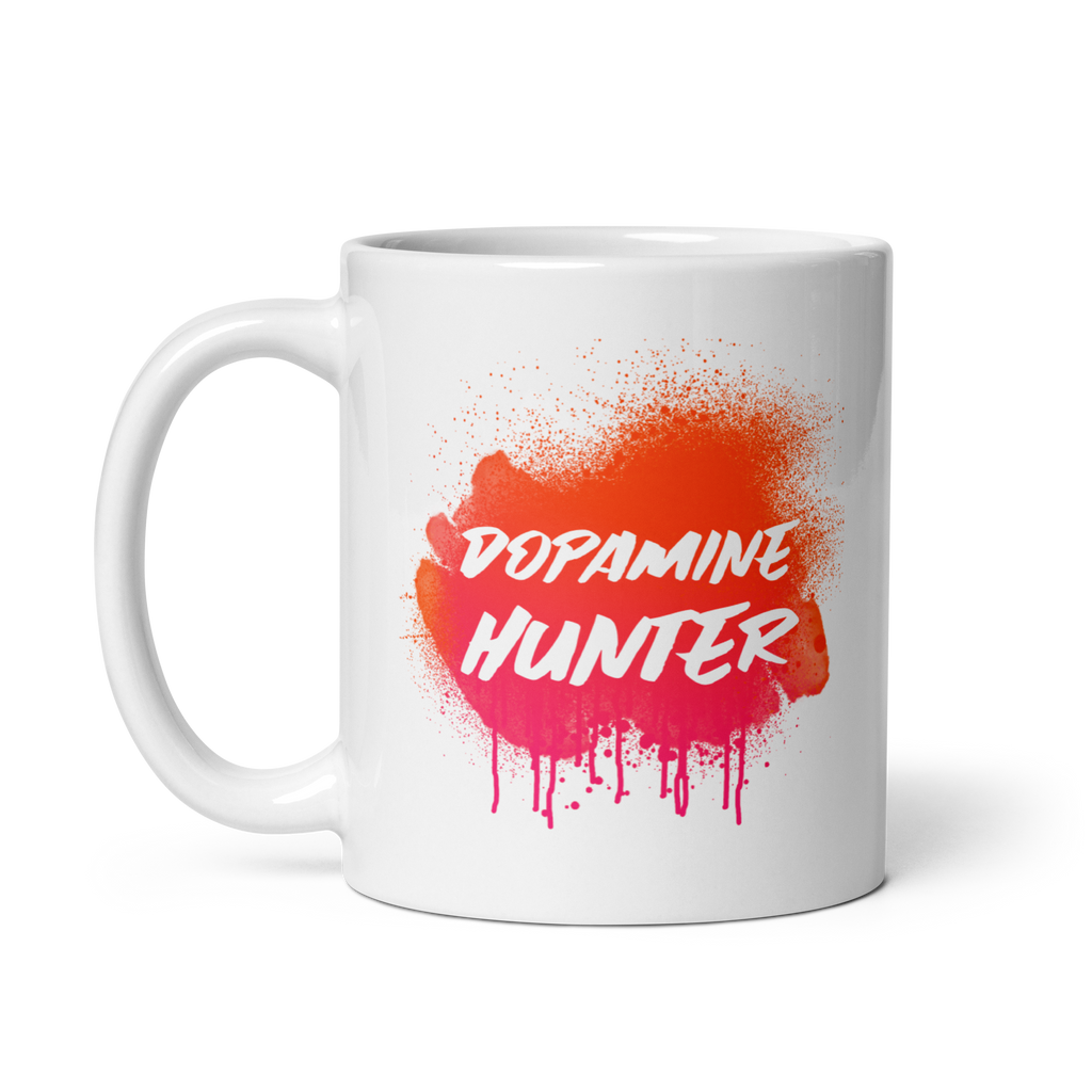 Dopamine Hunter | White Glossy Mug | The Neurospicy Store