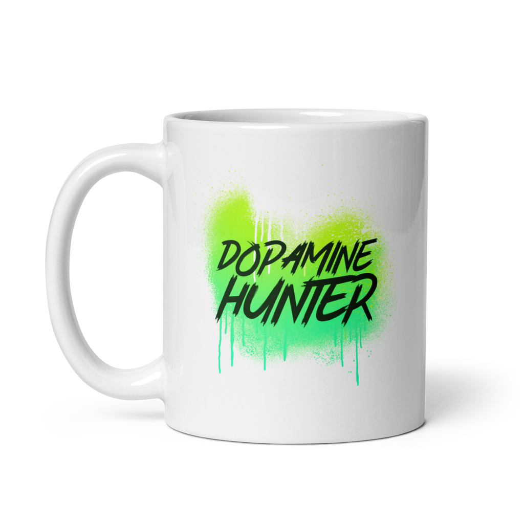 Dopamine Hunter | White Glossy Mug | The Neurospicy Store