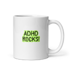 ADHD Rocks! | White Glossy Mug | The Neurospicy Store 11 oz