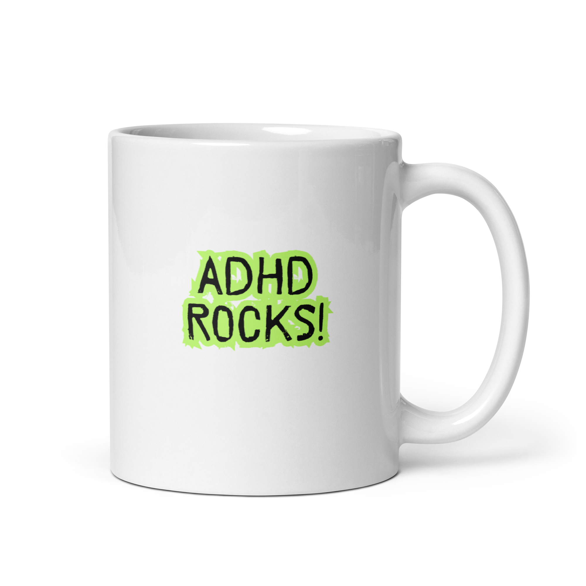 ADHD Rocks! | White Glossy Mug | The Neurospicy Store 11 oz