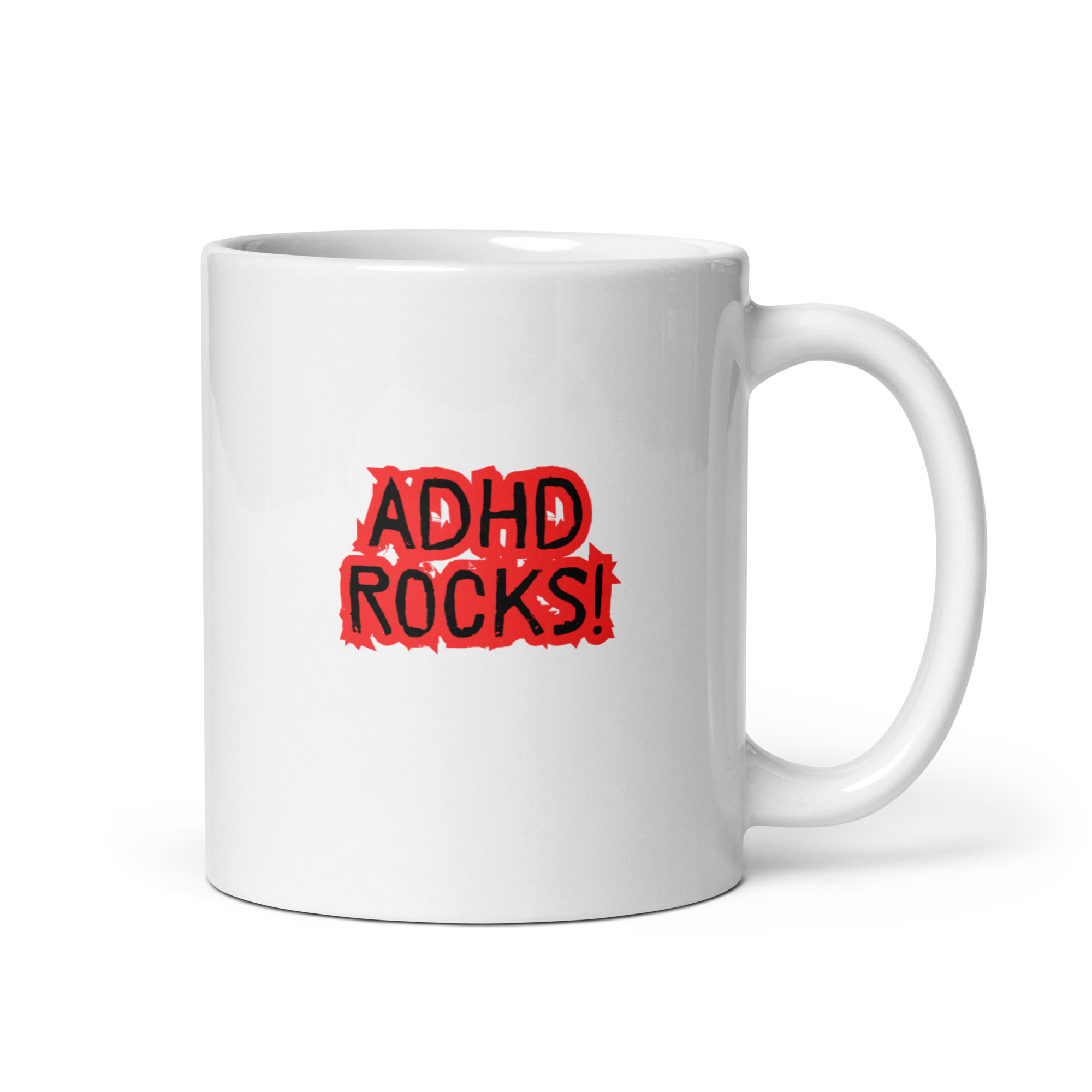 ADHD Rocks! | White Glossy Mug | The Neurospicy Store 11 oz