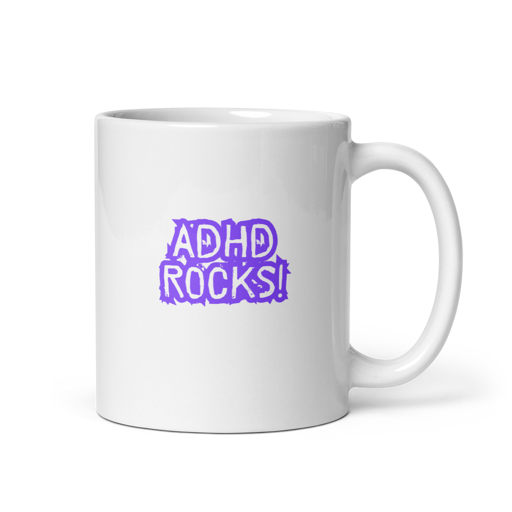 ADHD Rocks! | White Glossy Mug | The Neurospicy Store 11 oz