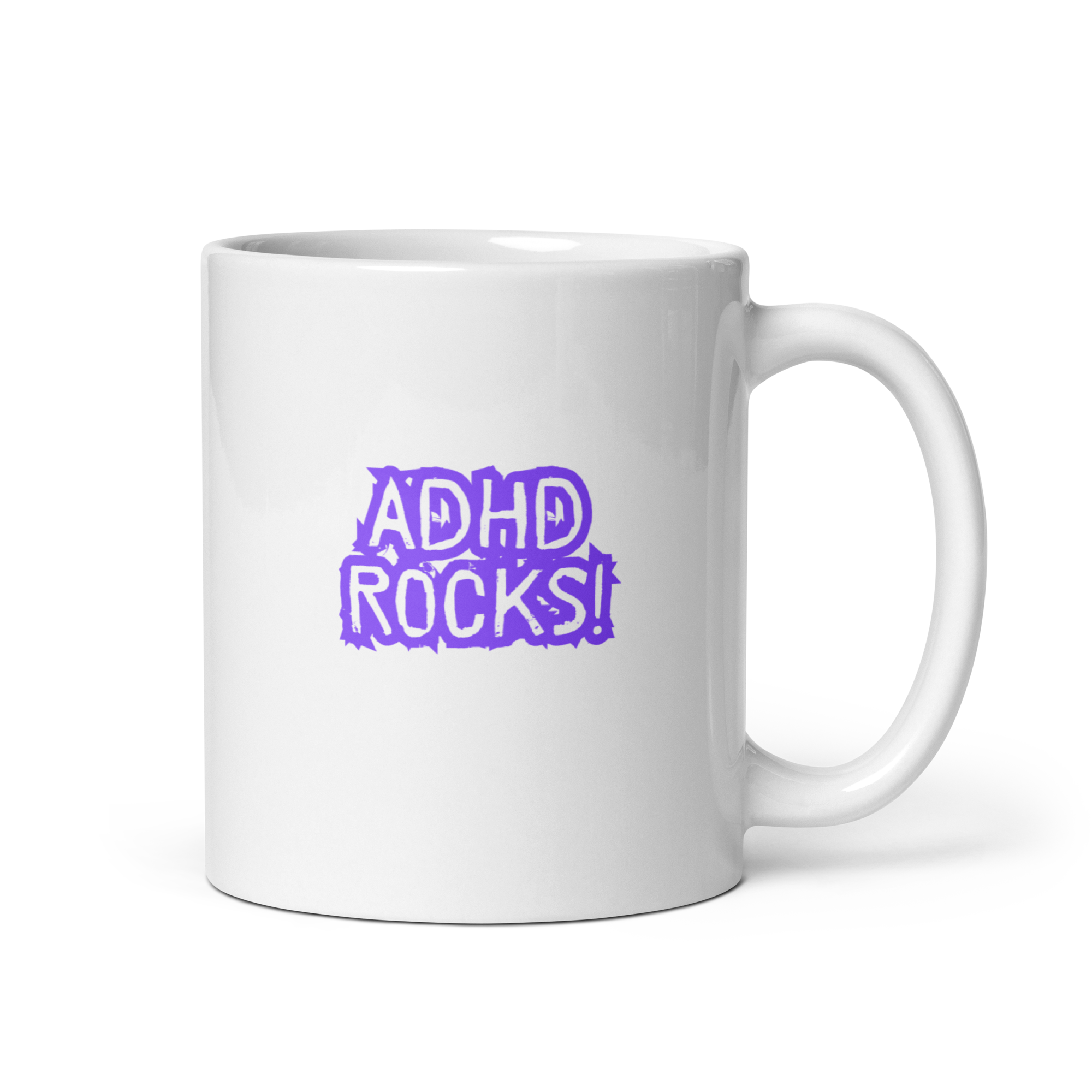 ADHD Rocks! | White Glossy Mug | The Neurospicy Store 11 oz
