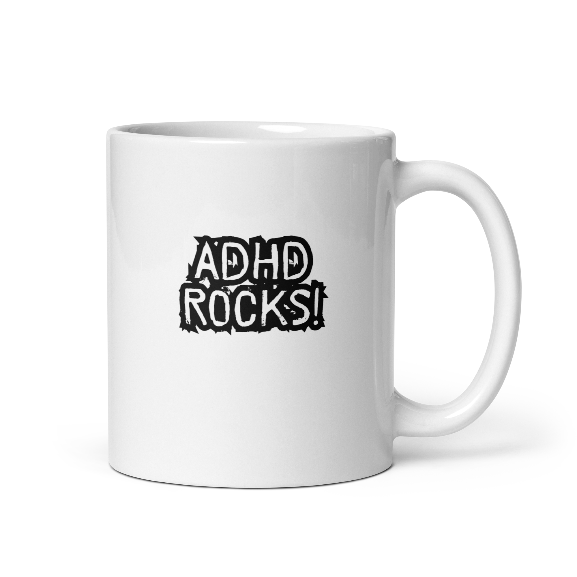 ADHD Rocks! | White Glossy Mug | The Neurospicy Store 11 oz