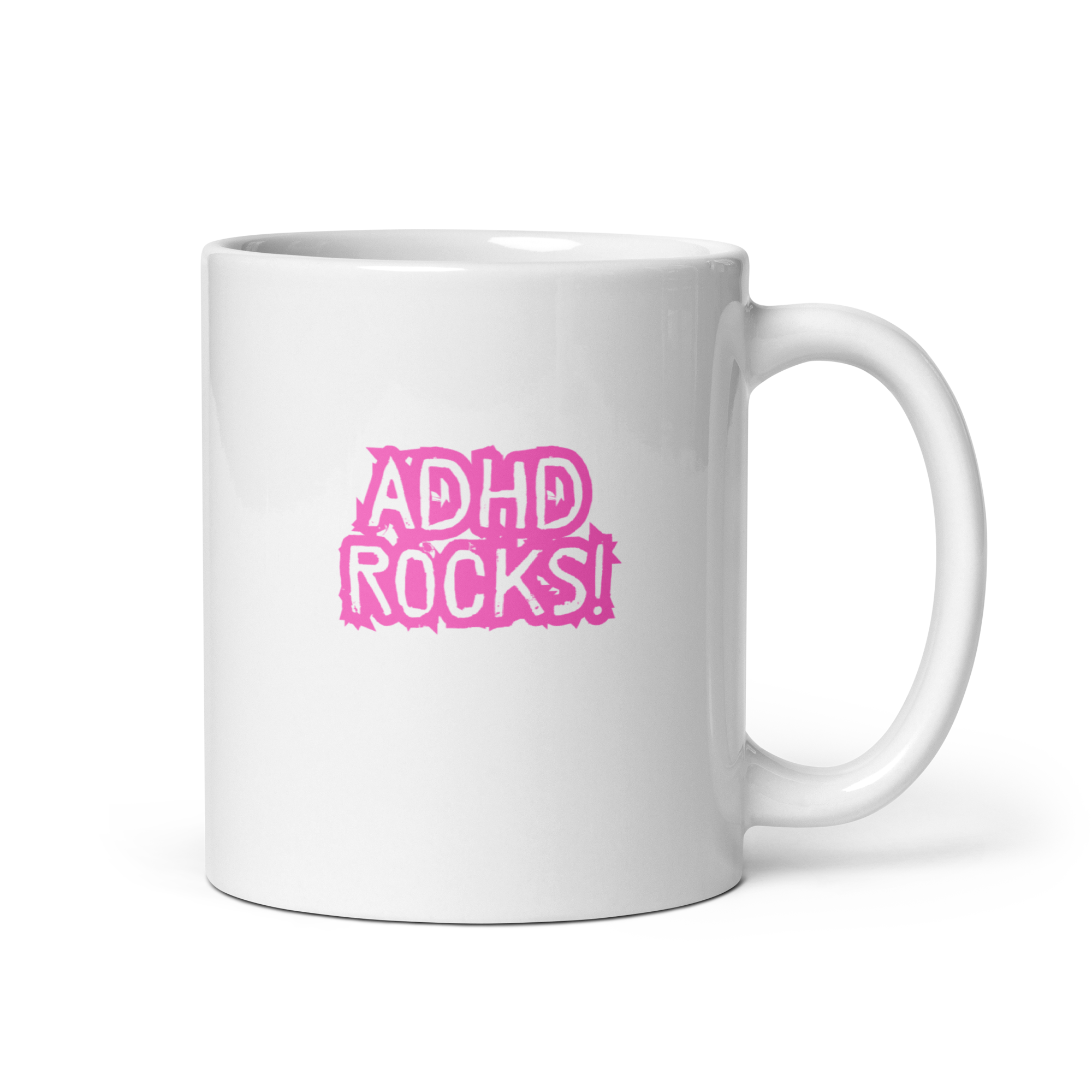 ADHD Rocks! | White Glossy Mug | The Neurospicy Store 11 oz