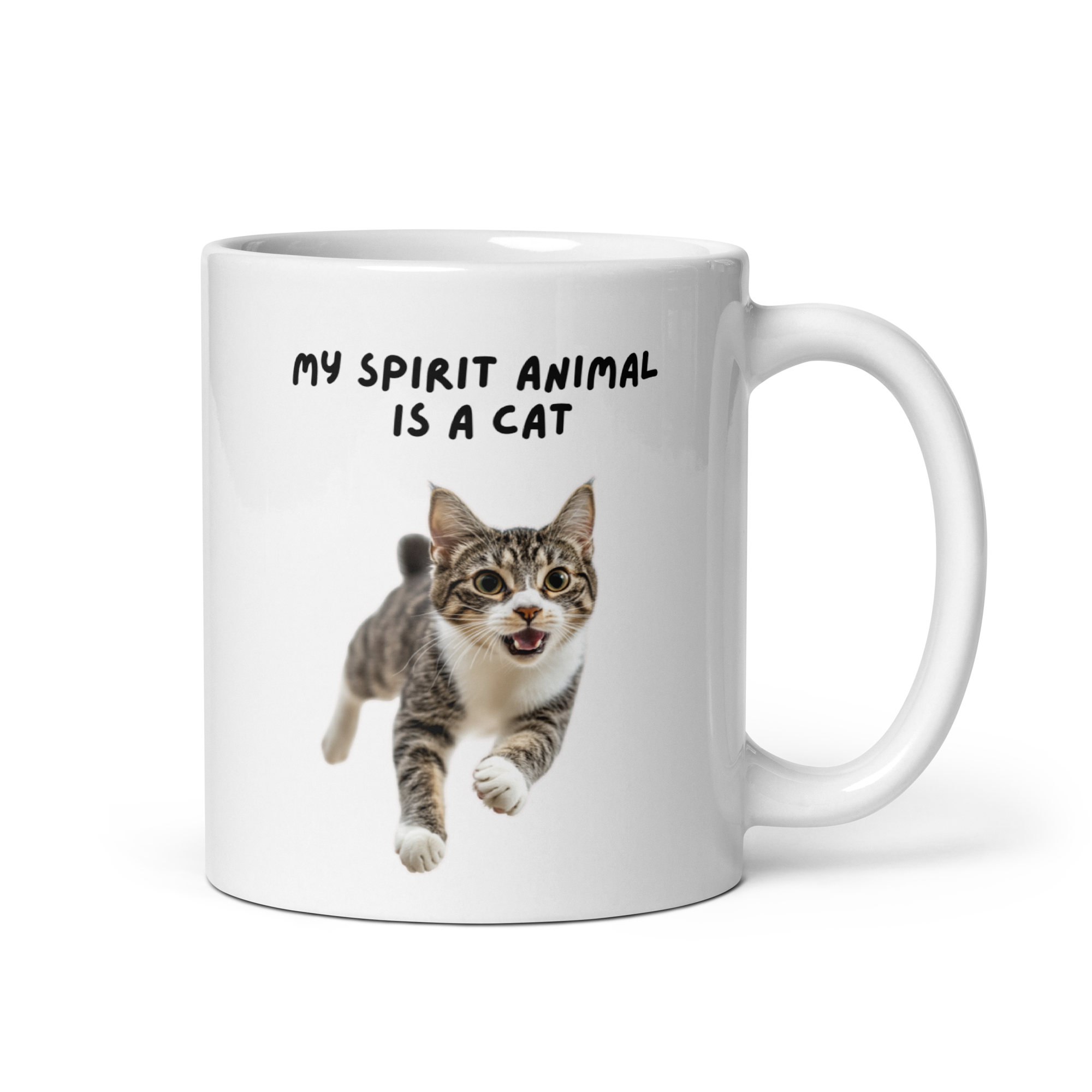 My Spirit Animal Is A Cat | White Glossy Mug | The Neurospicy Store 11 oz