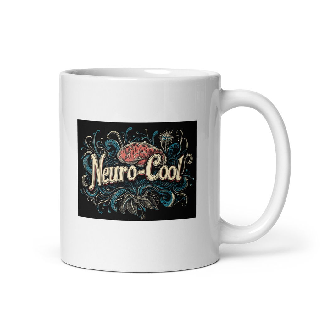 Neuro-Cool Neurodiversity | Glossy White Mug | ND Statements with Attitude white-glossy-mug-white-11-oz-handle-on-right-67dc64d6a3540 Kitchen & Dining > Drinkware > Mugs