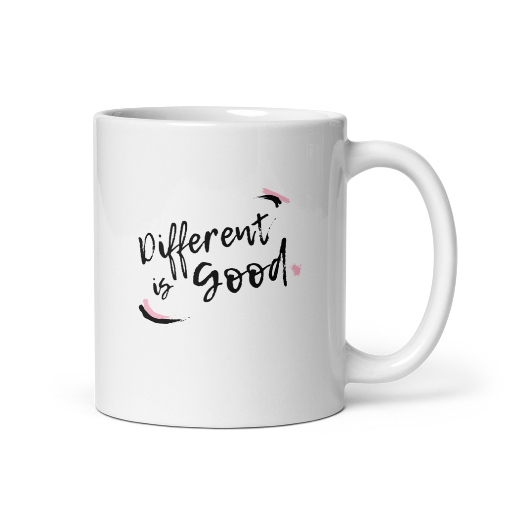 Different Is Good | White Glossy Mug | The Neurospicy Store 11 oz
