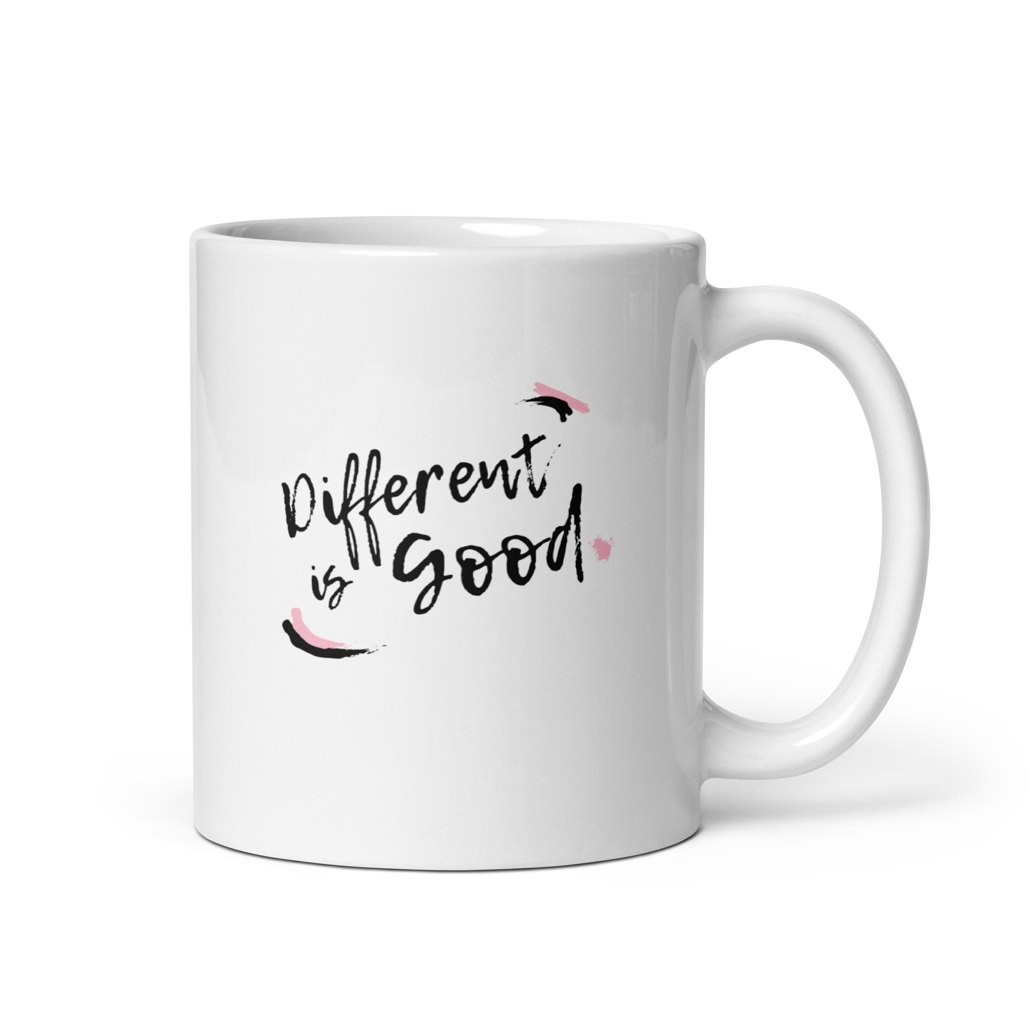 Different Is Good | White Glossy Mug | The Neurospicy Store 11 oz