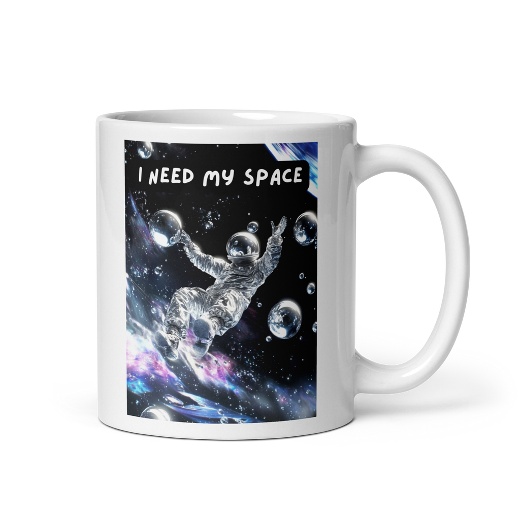 I Need My Space | White Glossy Mug | For Sensory Overload white-glossy-mug-white-11-oz-handle-on-right-67dd55dc13d61 Kitchen & Dining > Drinkware > Mugs