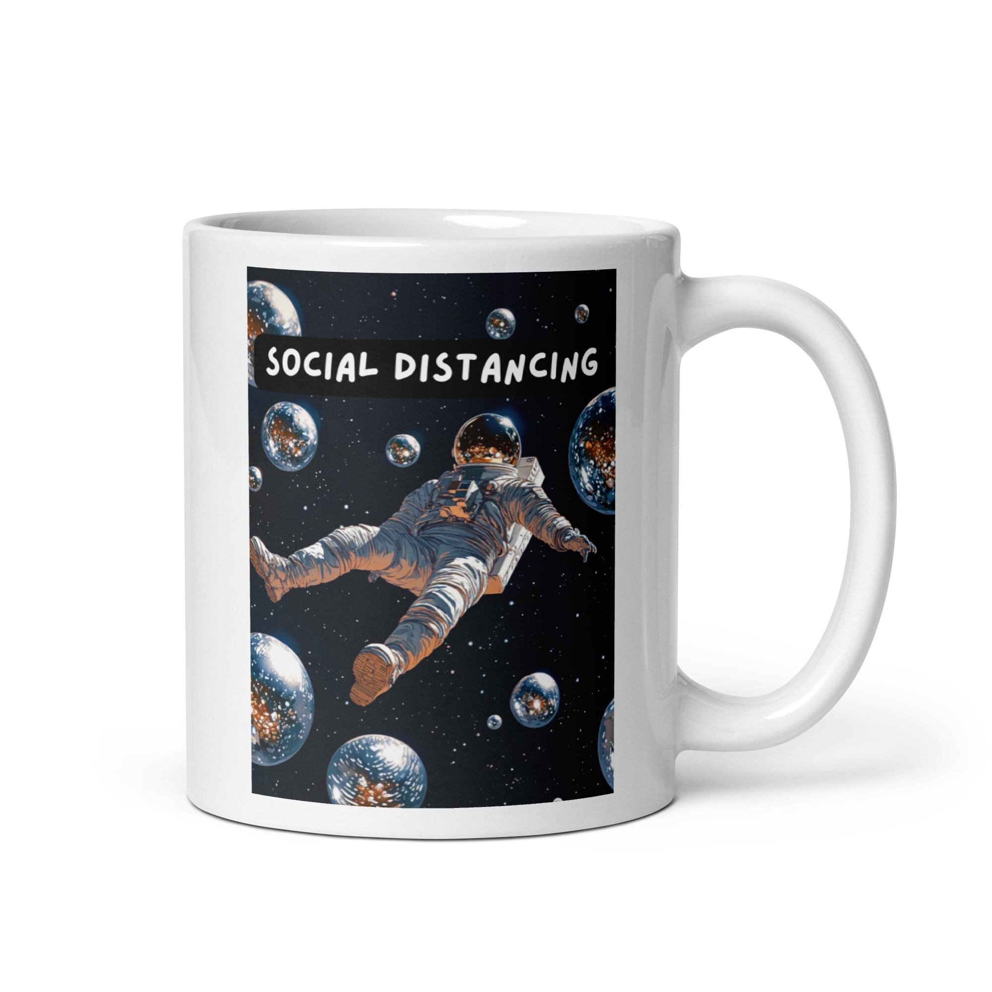Social Distancing | White Glossy Mug | The Neurospicy Store 11 oz