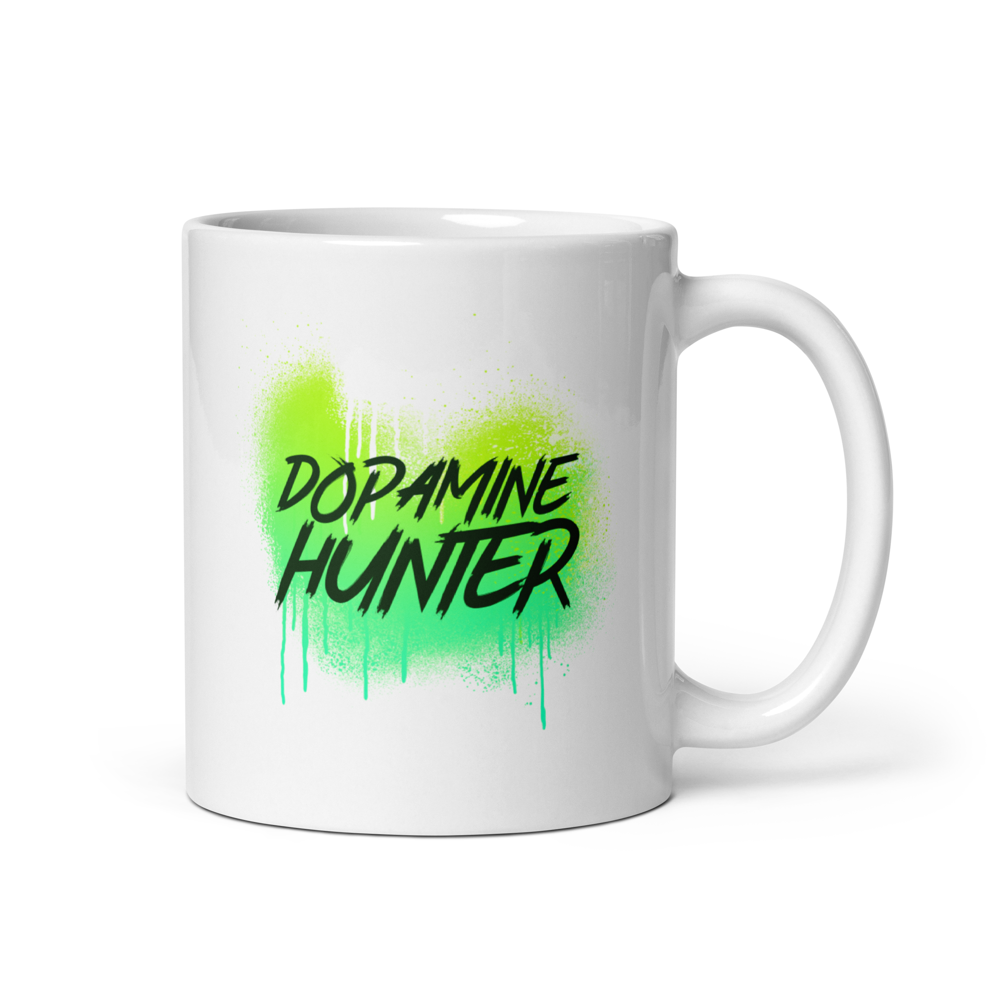 Dopamine Hunter | White Glossy Mug | The Neurospicy Store 11 oz