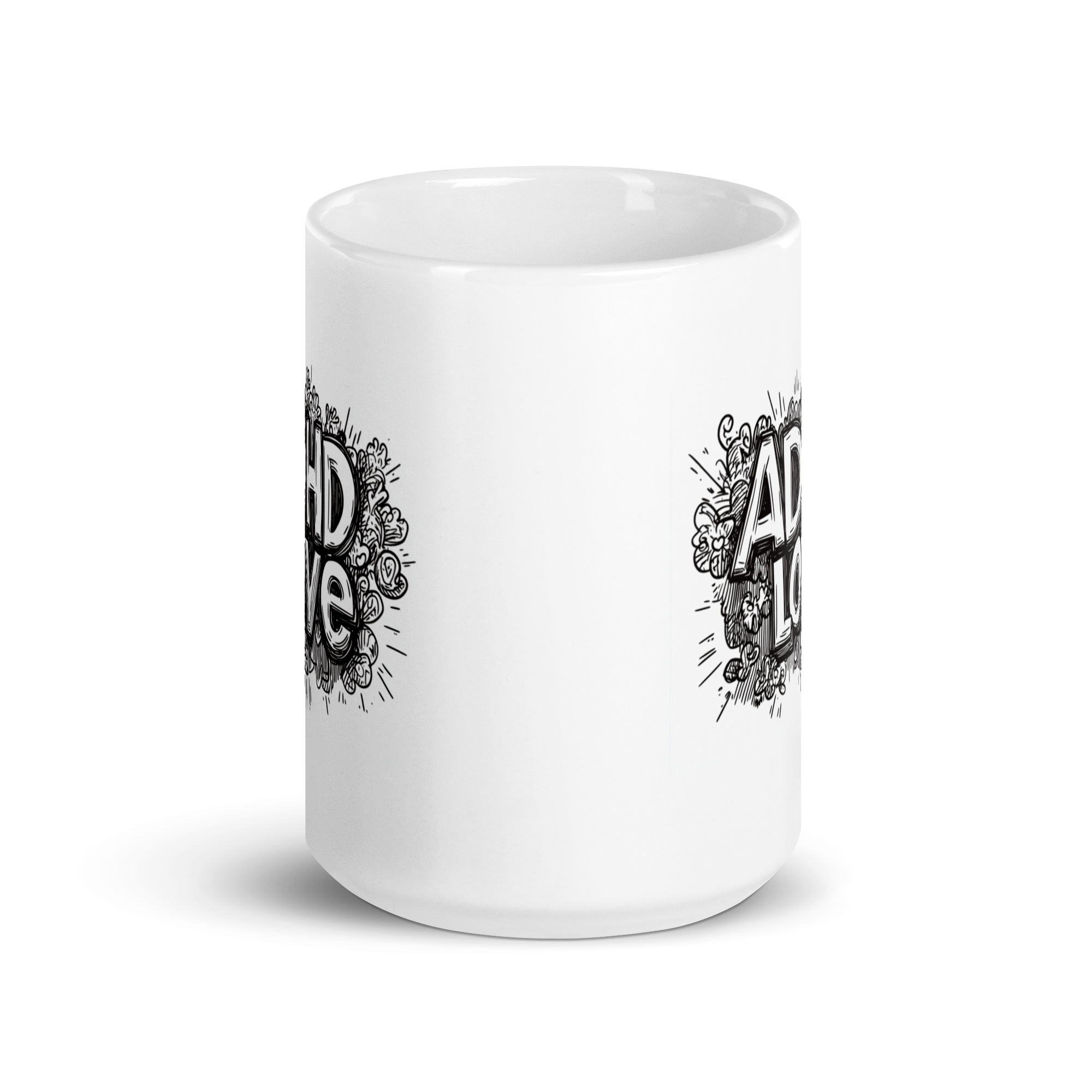 ADHD LOVE | White Glossy Mug | The Neurospicy Store