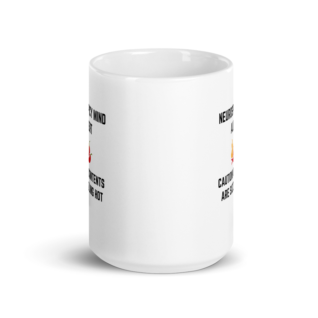 Neurospicy Mind Alert Caution! Contents Are Sizzling Hot | White Glossy Mug | The Neurospicy Store