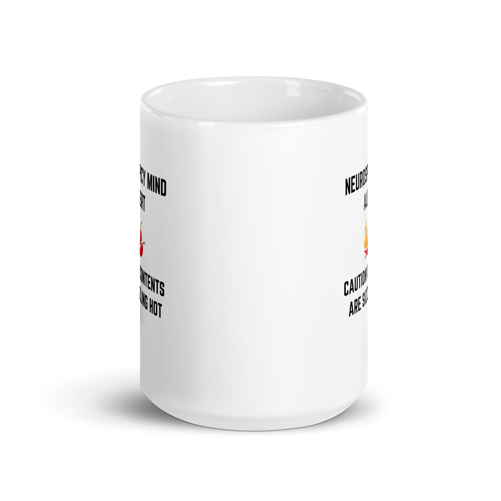 Neurospicy Mind Alert Caution! Contents Are Sizzling Hot | White Glossy Mug | The Neurospicy Store