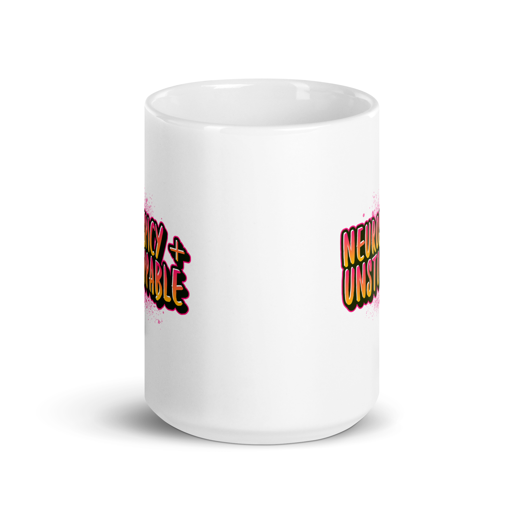 Neurospicy + Unstoppable | White Glossy Mug | The Neurospicy Store
