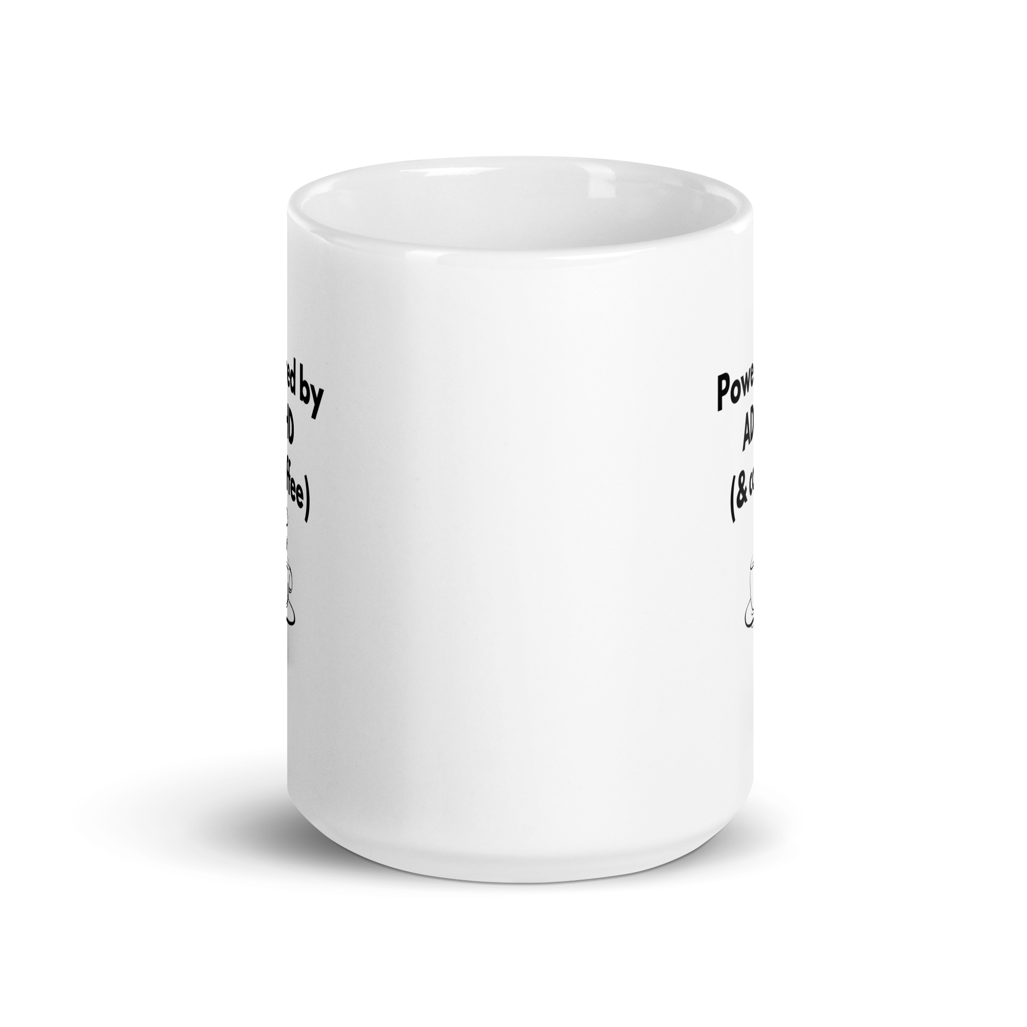 Powered by ADHD (& Coffee) | White Glossy Mug | The Neurospicy Store